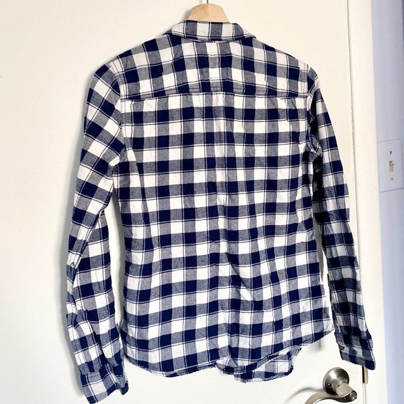 Hollister Blue & White Checkered Flannel Shirt - Picture 6 of 6